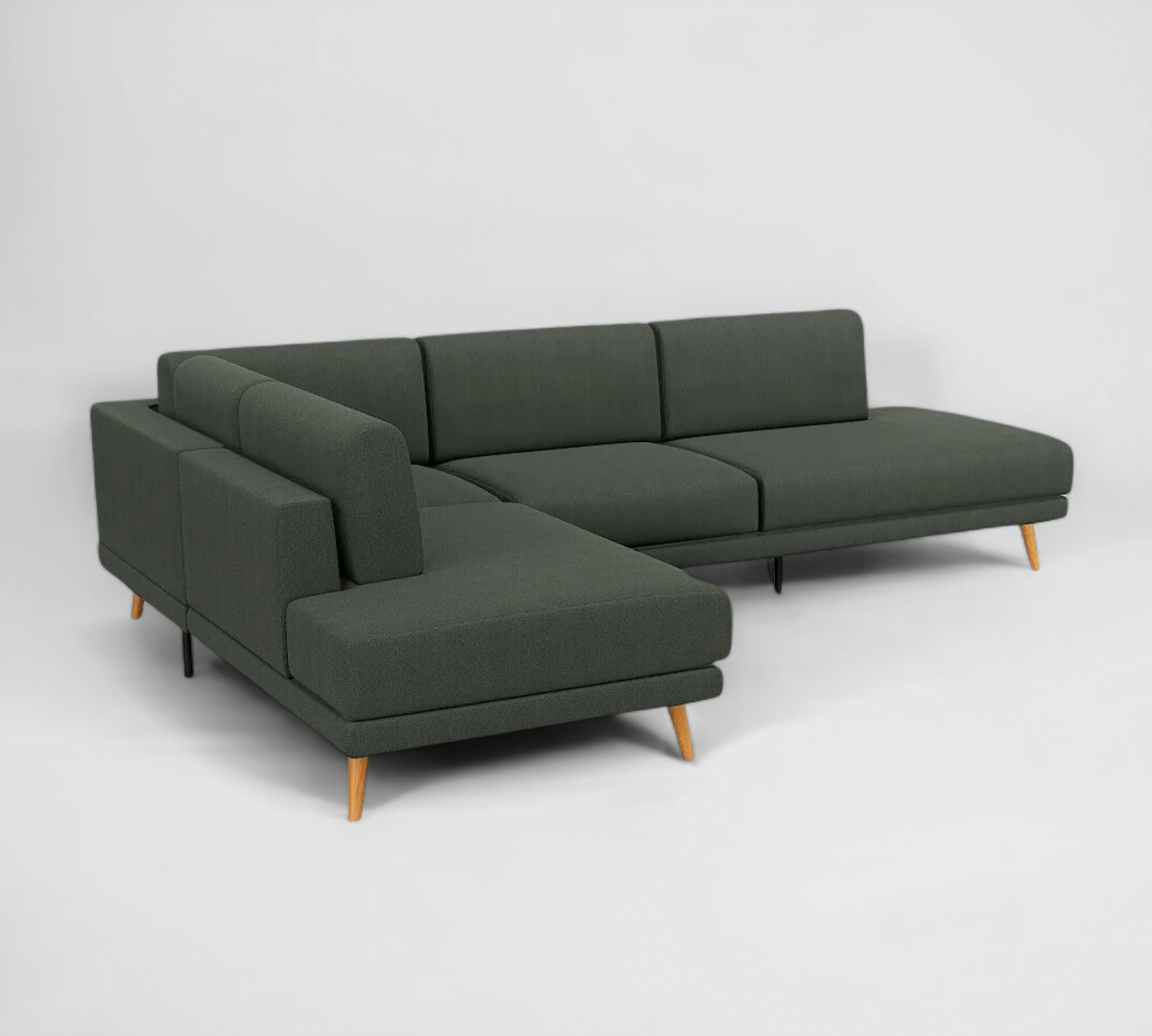 Tyme Sofa Récamiere Links Strukturgewebe Anthrazit 1