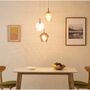 Pendant lamp 3-flame metal glass cream 0