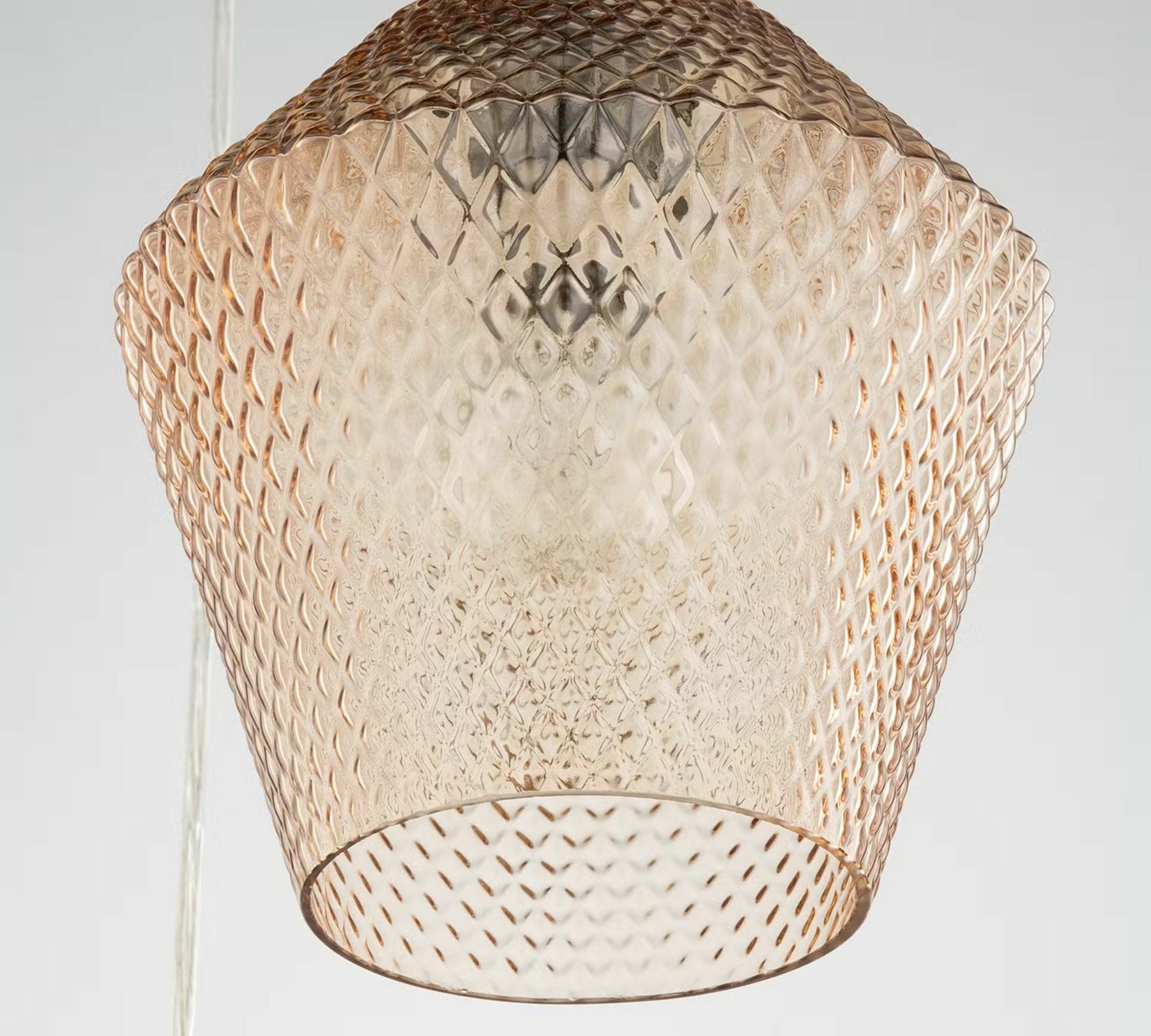 Pendant lamp 3-flame metal glass cream 3