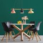 Pendant lamp Lavaca iron / solid beech 3-bulb 1