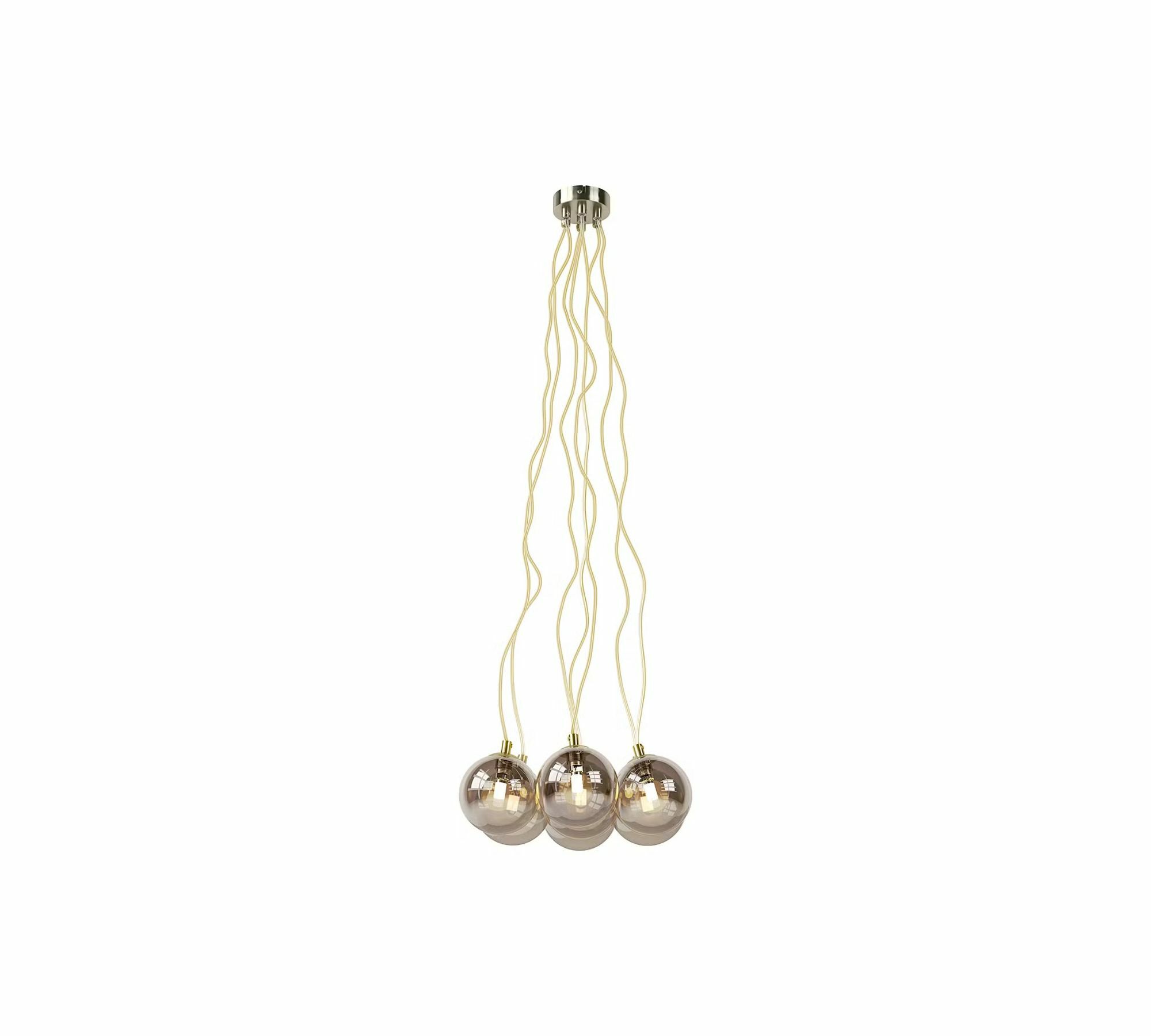 Pendant lamp 7-light glass metal gold 2