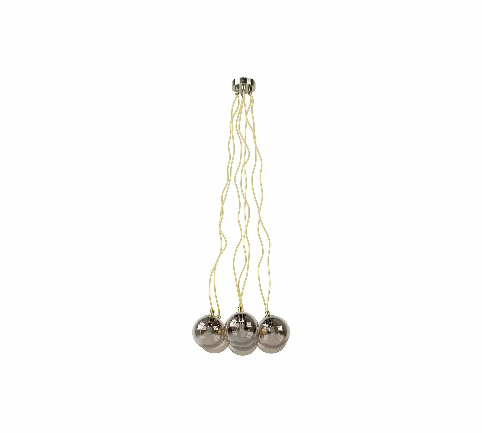 Pendant lamp 7-light glass metal gold 3