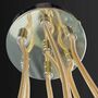 Pendant lamp 7-light glass metal gold 5