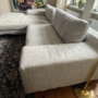 Sofa Chaise Longue Left Textile Steel Grey 1