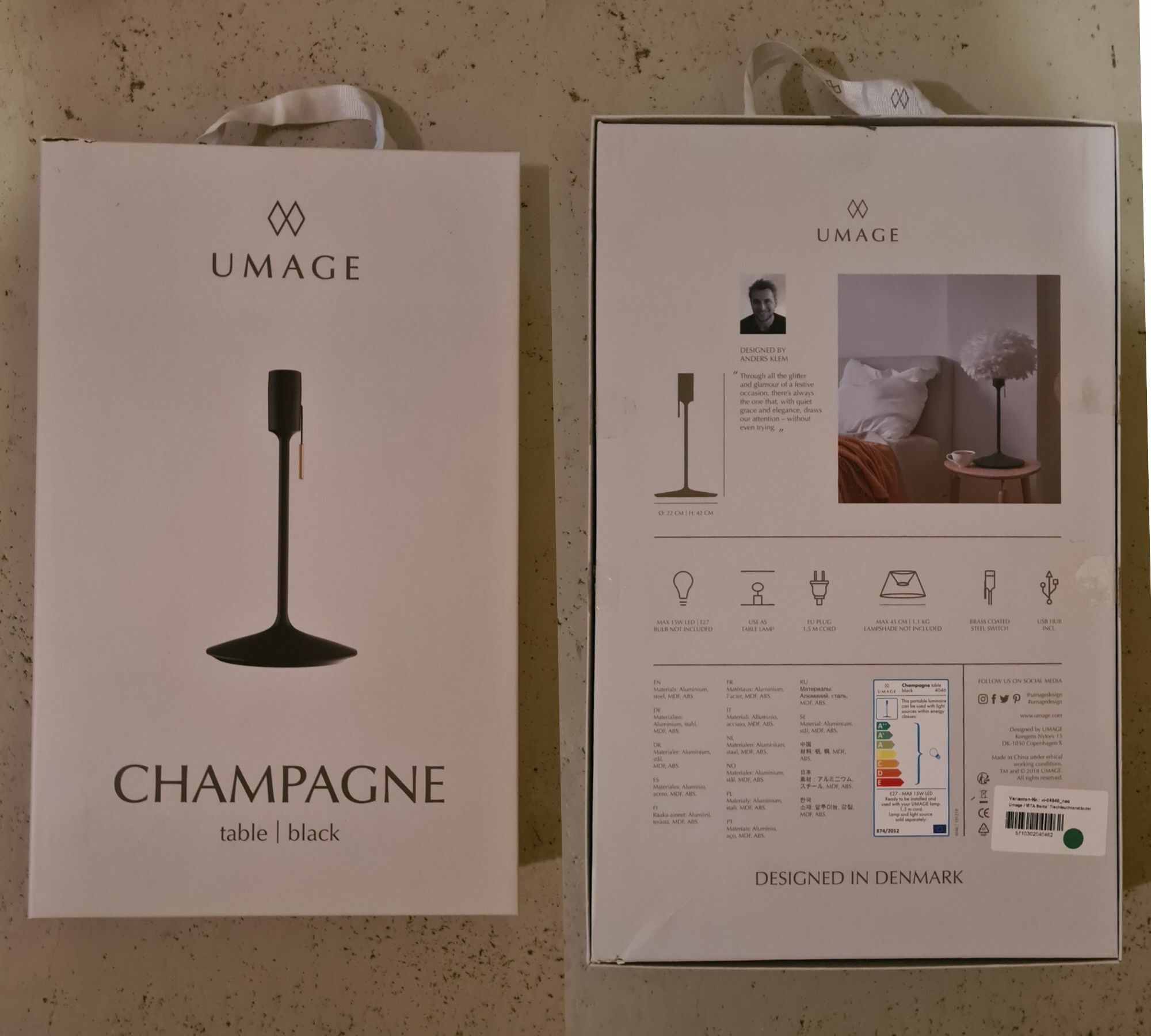 Champagne Table Lamp Base Metal Black 1
