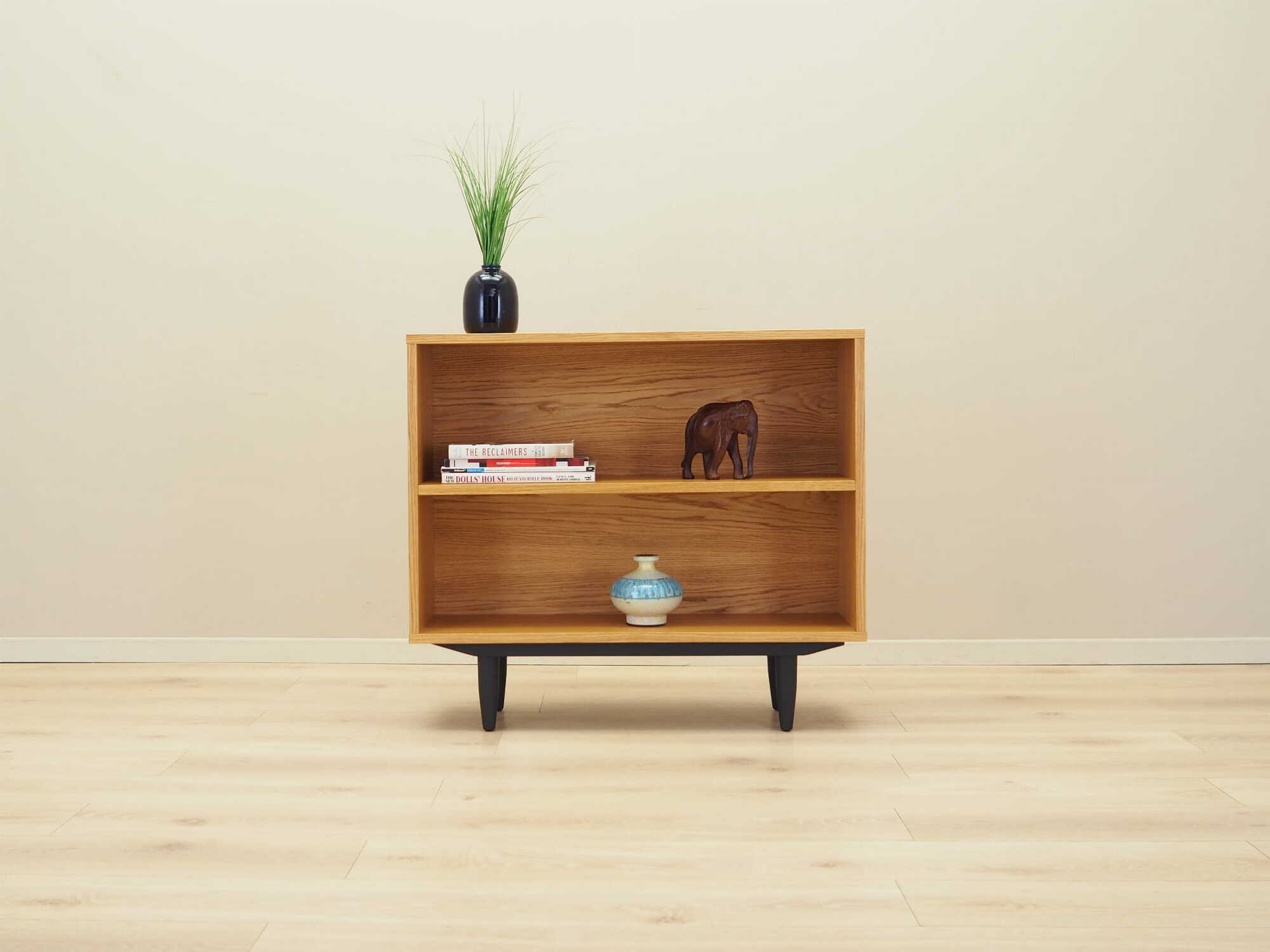 Vintage bookshelf oak brown 1990s 1
