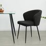 2x Mareth Polsterstuhl Mareth Metall Bouclé Schwarz 2
