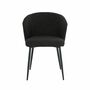 2x Mareth Polsterstuhl Mareth Metall Bouclé Schwarz 3