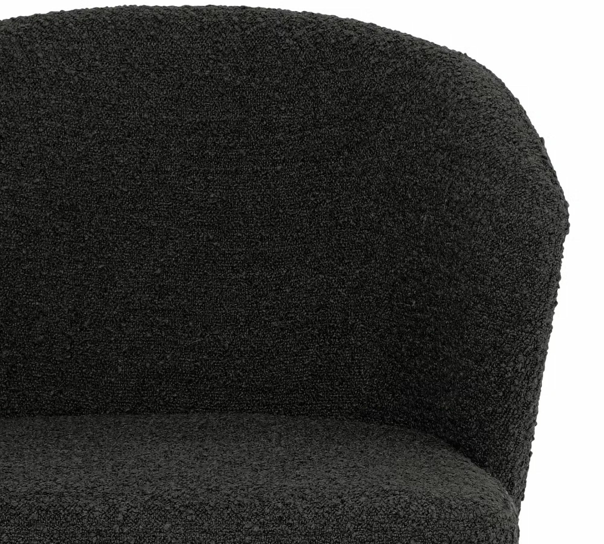 2x Mareth Polsterstuhl Mareth Metall Bouclé Schwarz 5