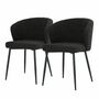 2x Mareth Polsterstuhl Mareth Metall Bouclé Schwarz 0
