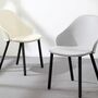 2x Peropos Dining Chair Metal Plastic Grey 2