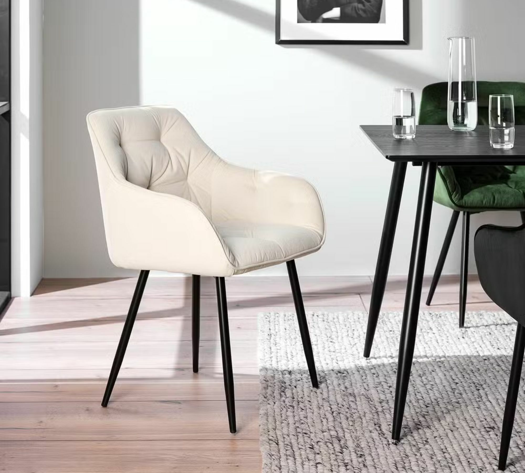 Tilly Armchair Metal Velvet Beige 0