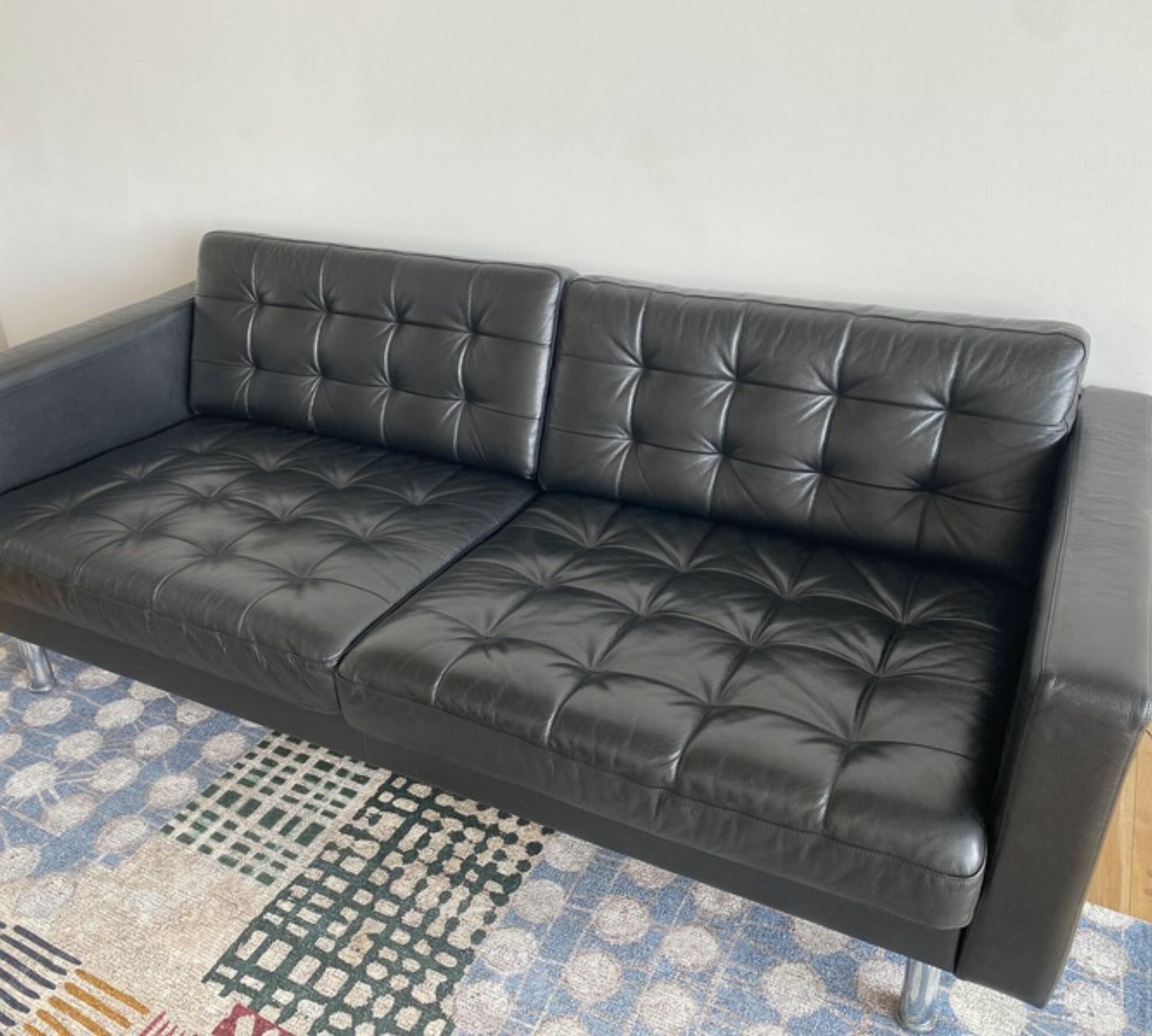 Landskrona Sofa 3-Sitzer Leder Schwarz 1
