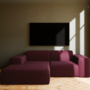 Pyllow 2-Sitzer Ecksofa Récamiere Links Brombeer 0
