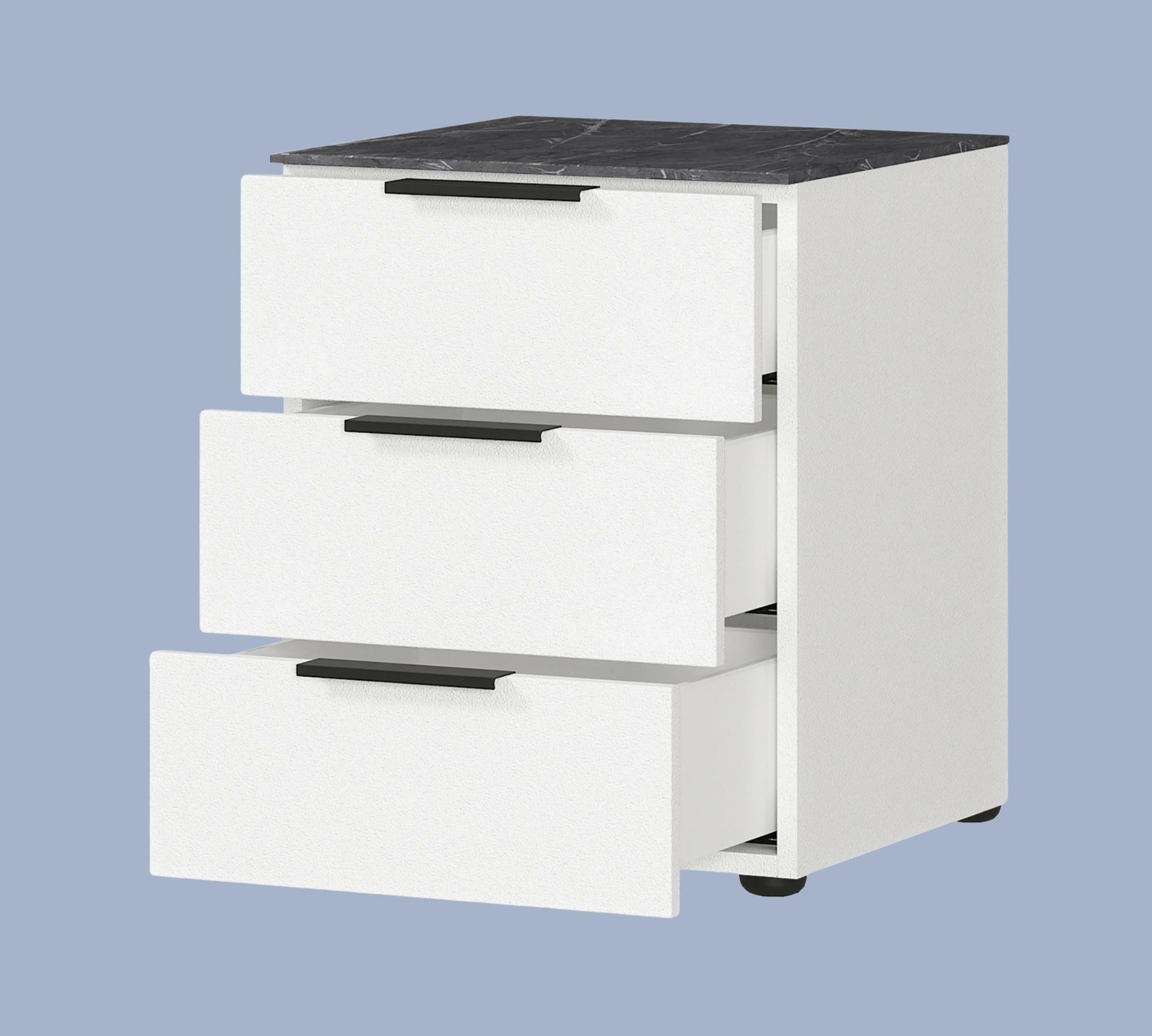 Kommode Weiß mit Marmoroptik 4