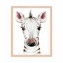 Zebra Art Print with Frame Multicolor 0