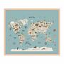 Animals Map Art Print Paper Multicolor 0