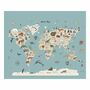 Animals Map Art Print Paper Multicolor 1