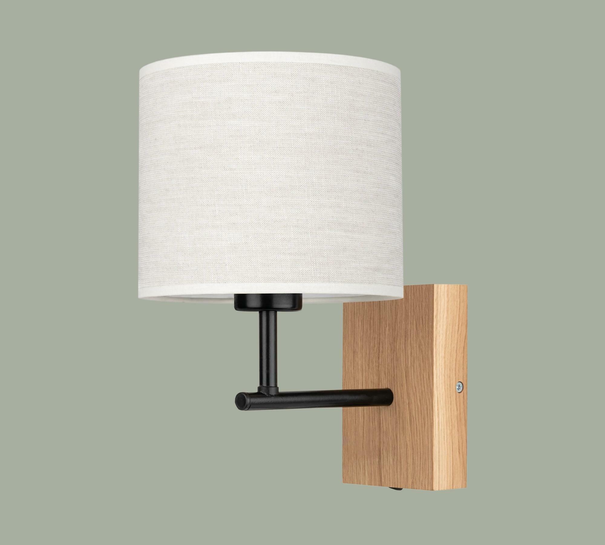 Wall lamp Solid wood Linen Light brown 0