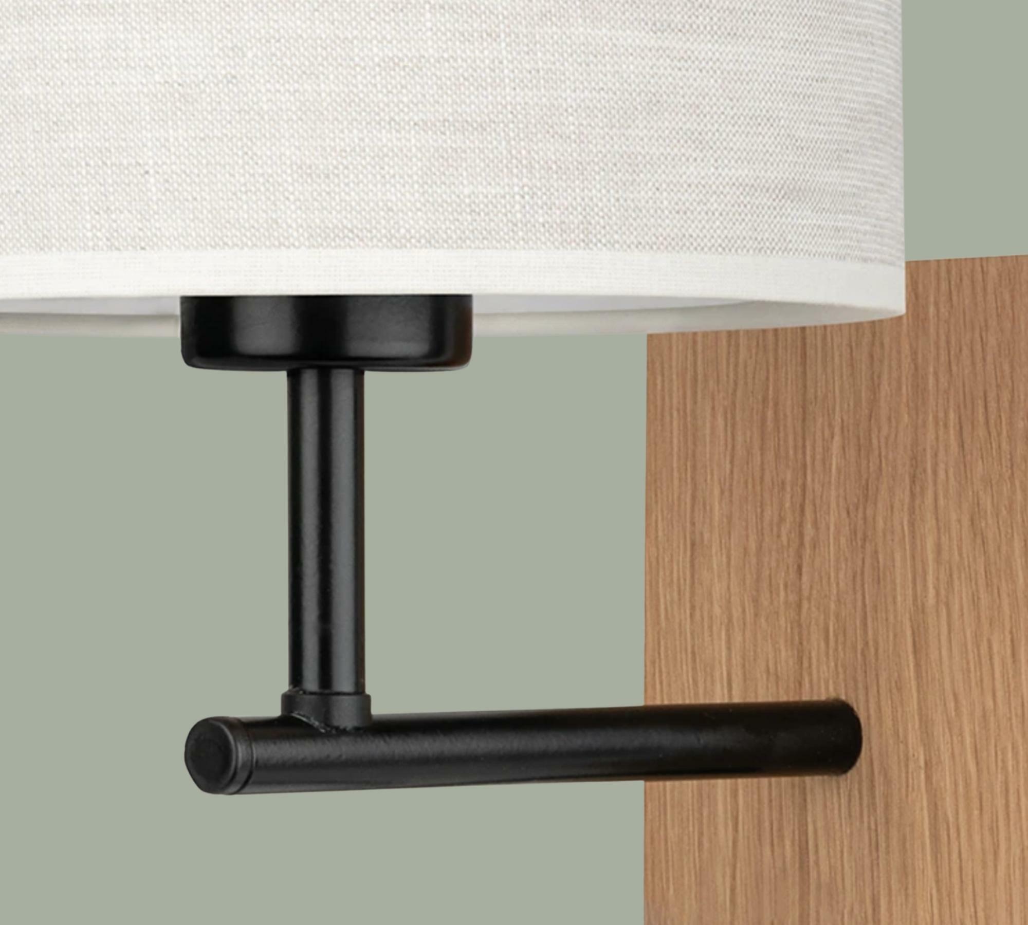 Wall lamp Solid wood Linen Light brown 1