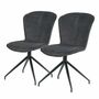 2x Upholstered chair metal velvet dark gray 0