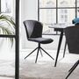 2x Upholstered chair metal velvet dark gray 1