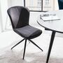 2x Upholstered chair metal velvet dark gray 2