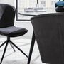2x Upholstered chair metal velvet dark gray 3