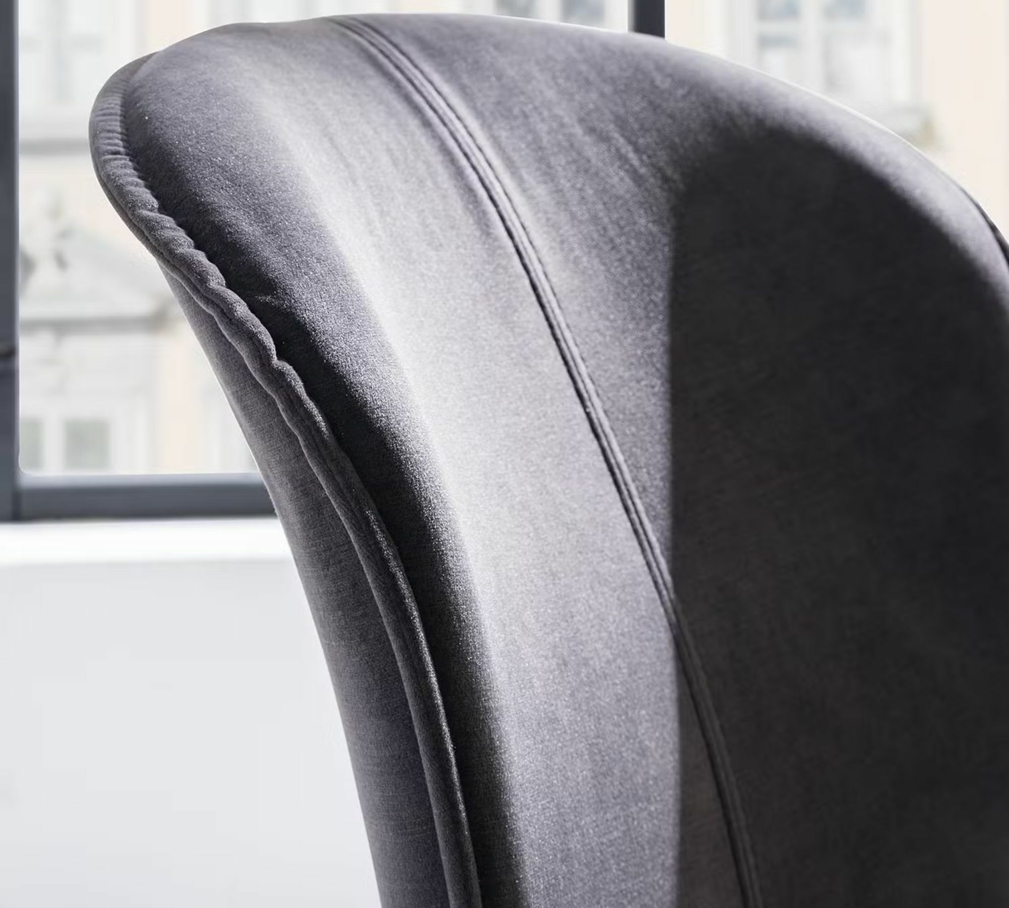 2x Upholstered chair metal velvet dark gray 6