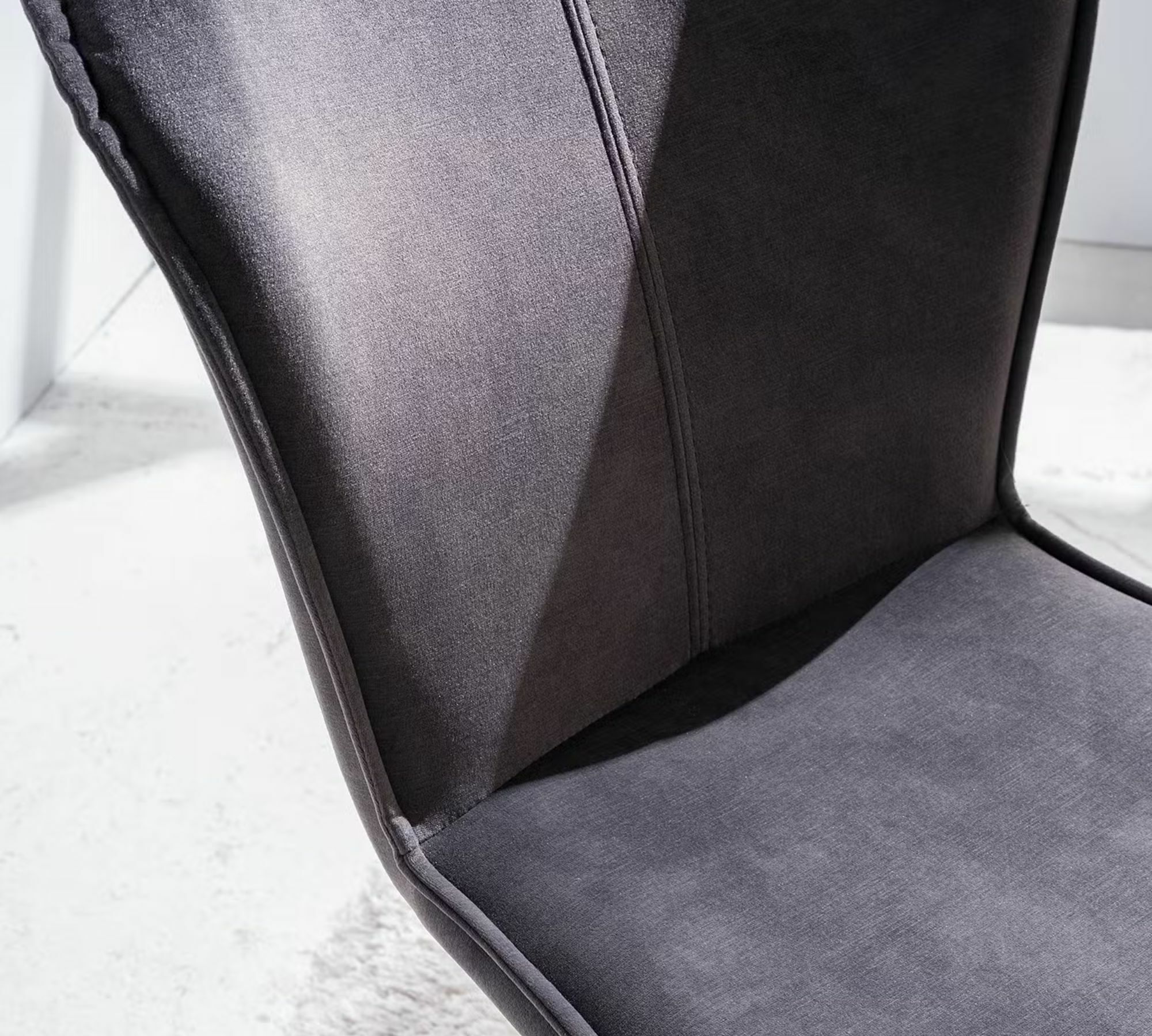 2x Upholstered chair metal velvet dark gray 7