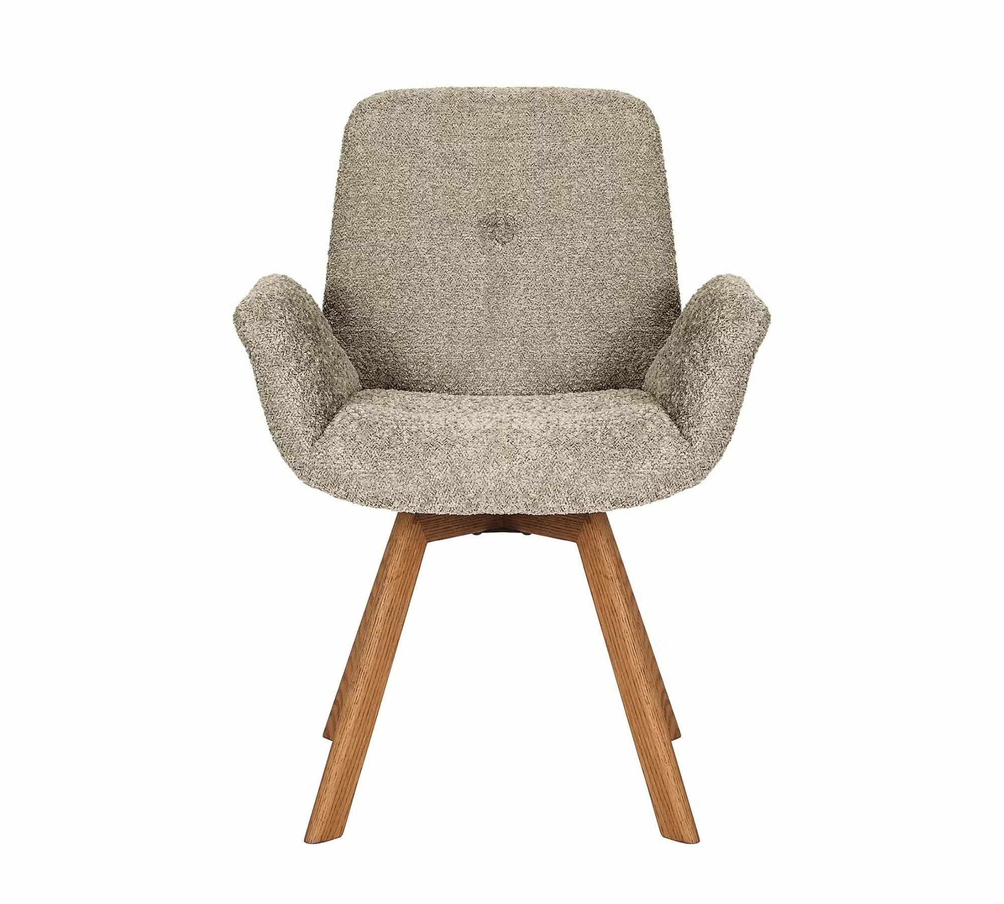 Polsterstuhl Massivholz Boucléstoff Cappuccino 1