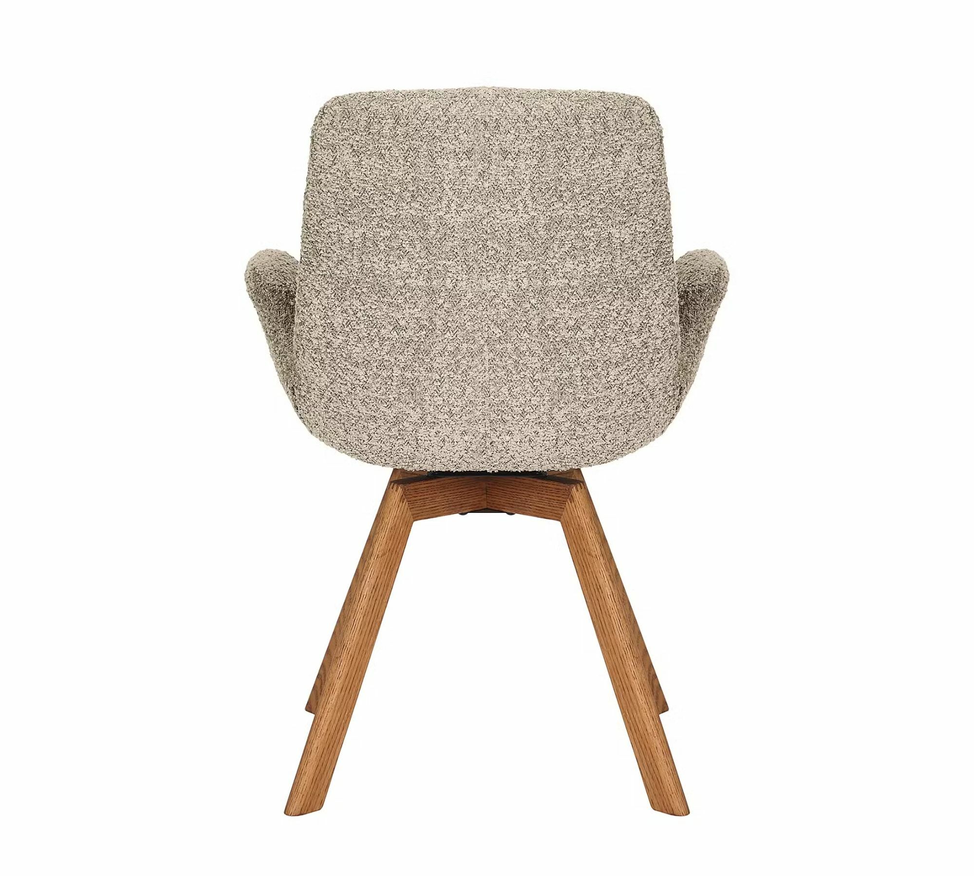 Polsterstuhl Massivholz Boucléstoff Cappuccino 3