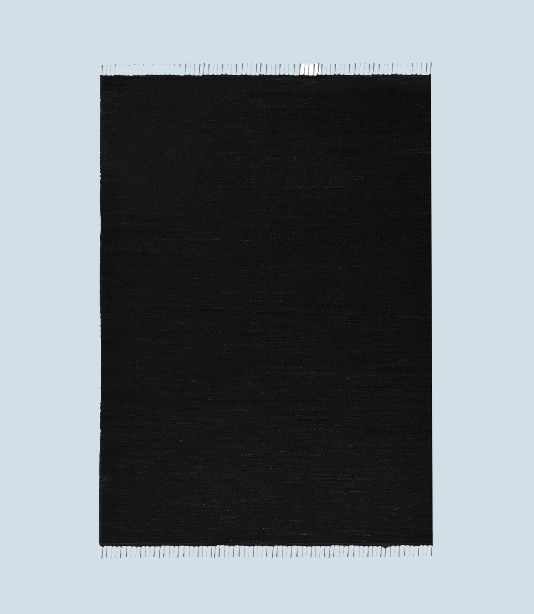 Teppich Baumwolle Schwarz 70x140cm 0