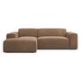 Karen 2-Sitzer Sofa Récamiere Links Cord Samt Haselnuss 0