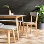 2x Garden chair solid wood acacia coated grey 4
