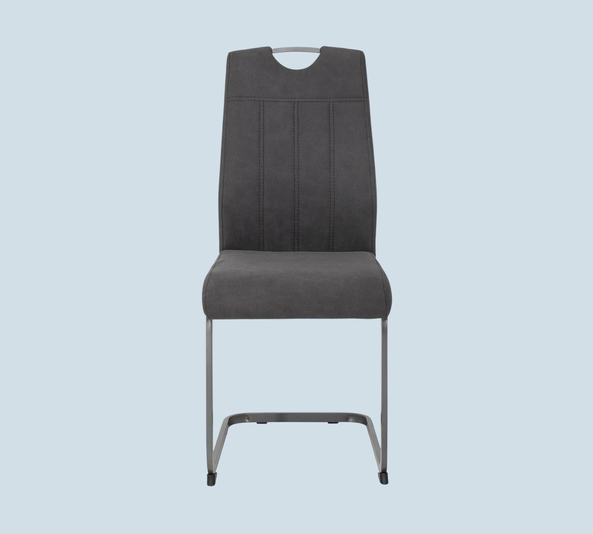 2x Dining chair microfiber anthracite 1