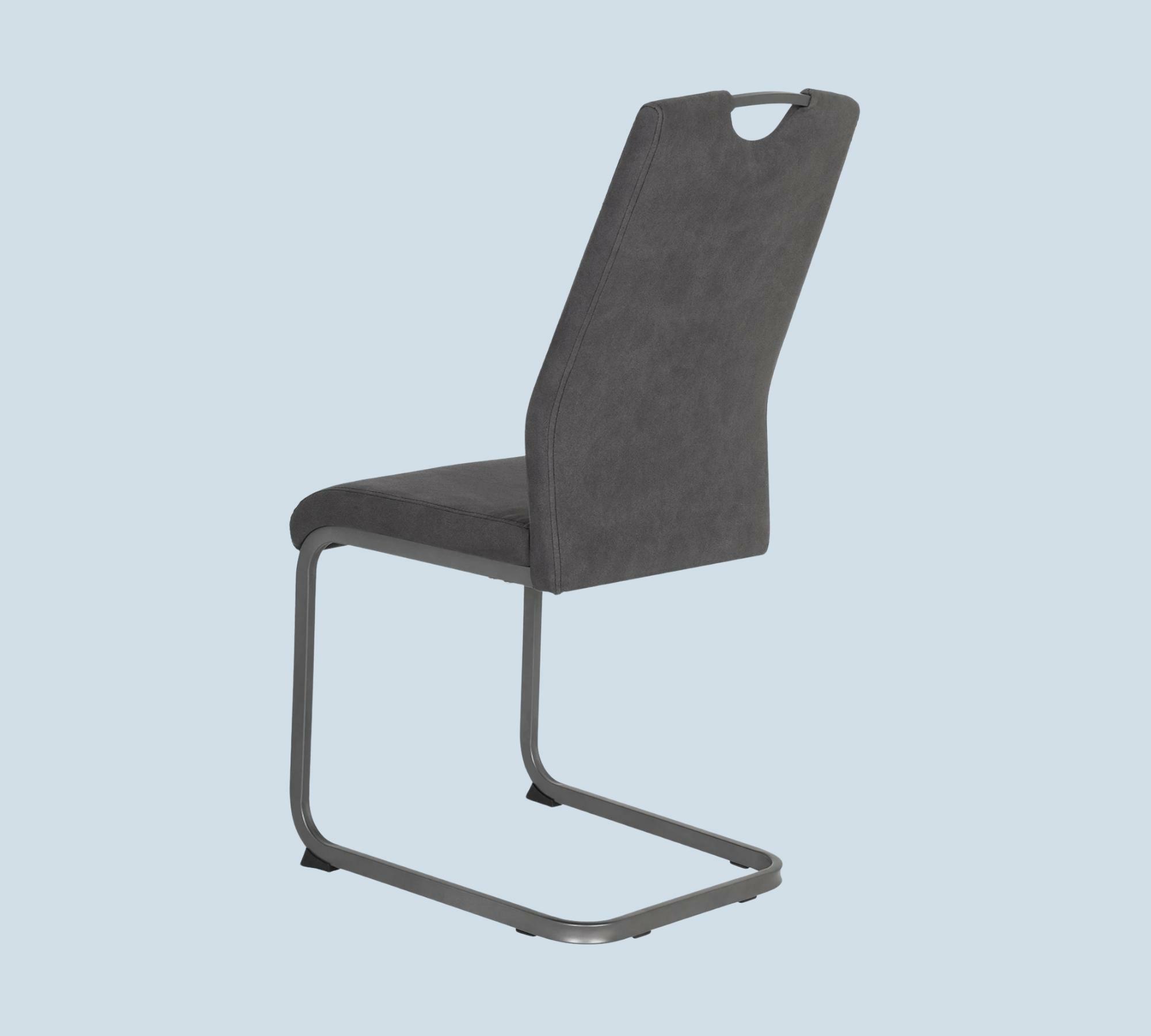 2x Dining chair microfiber anthracite 3