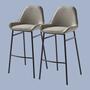 2x Bar stool woven fabric black 0