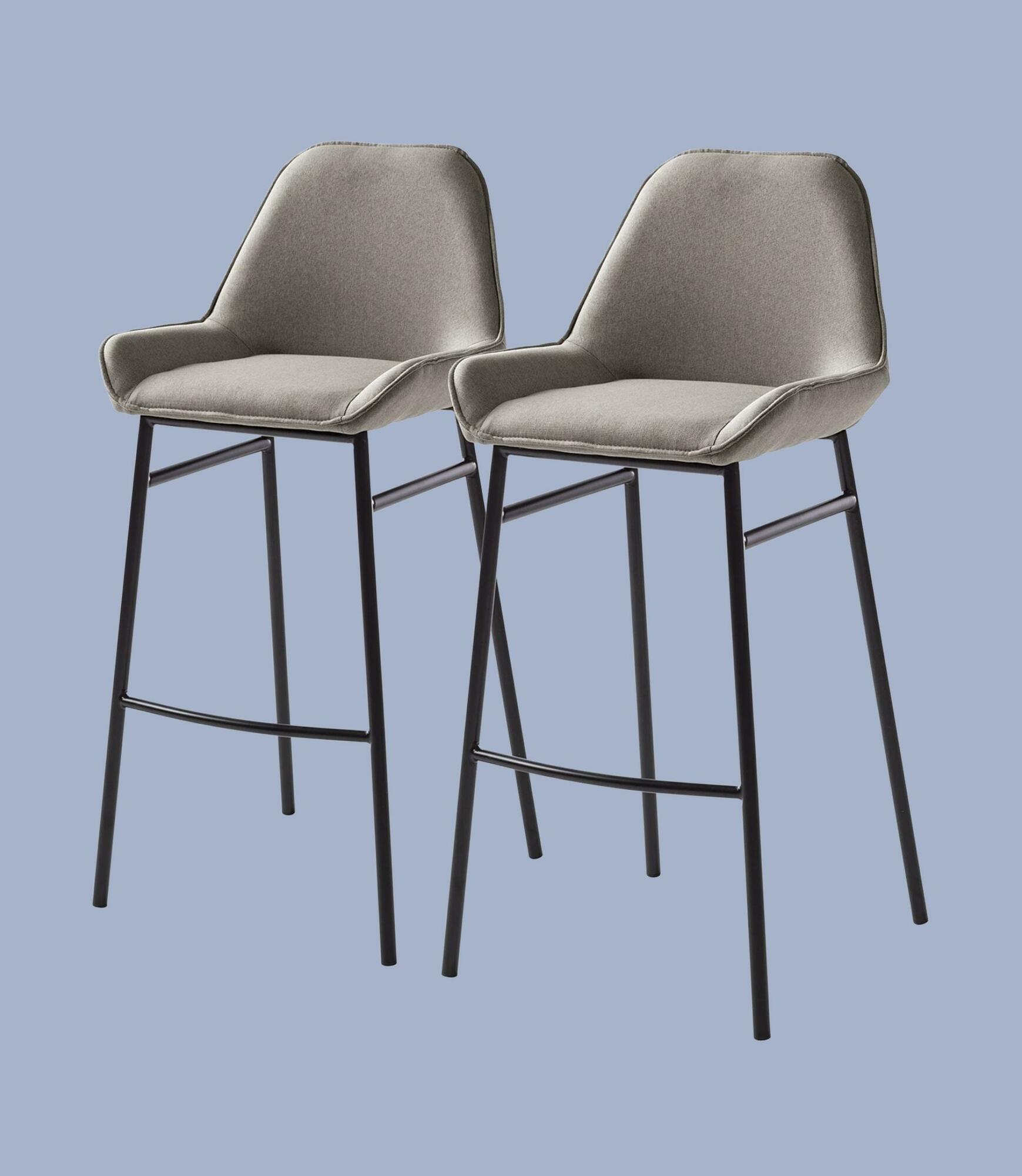 2x Bar stool woven fabric black 0