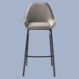 2x Bar stool woven fabric black 1