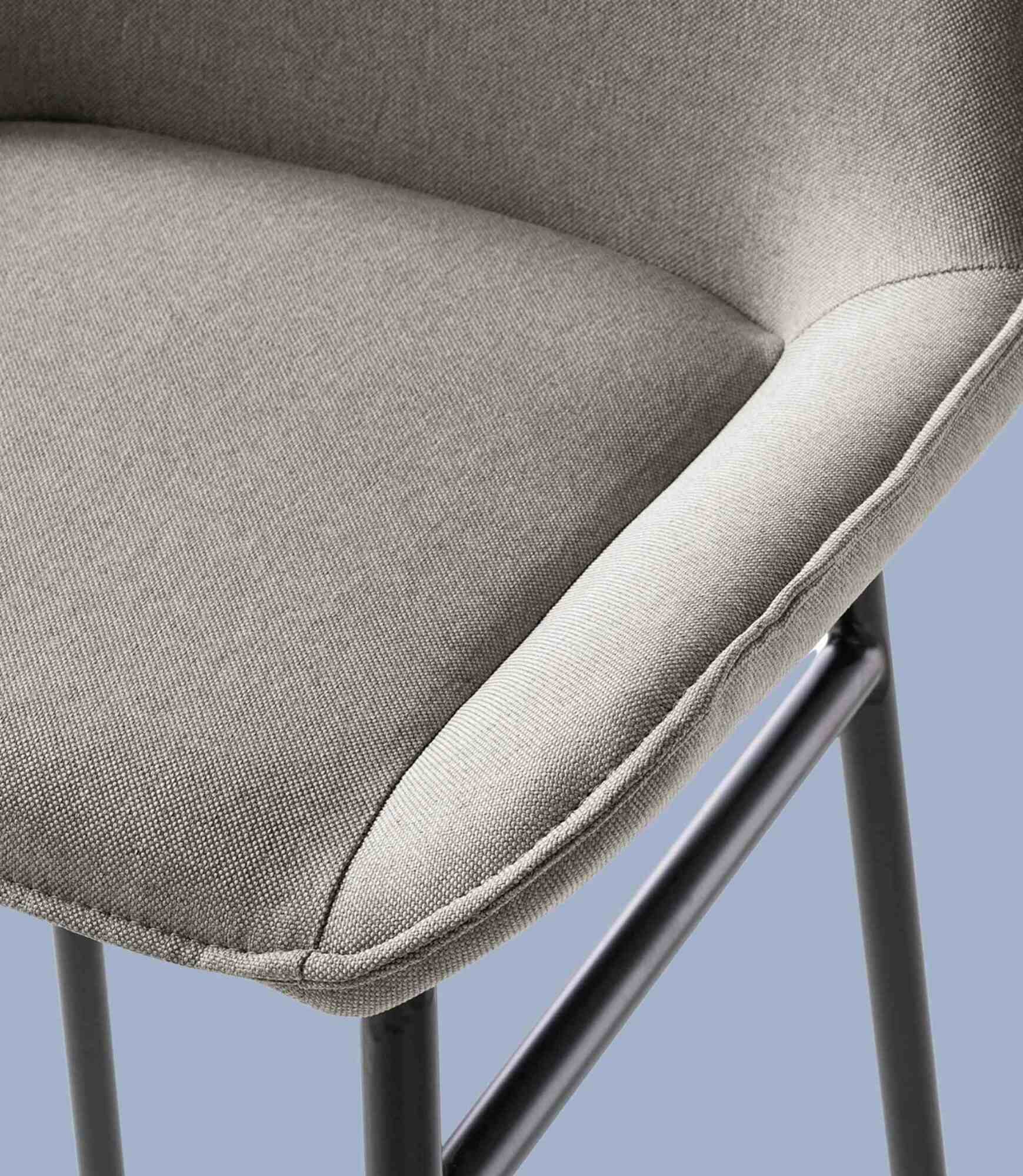 2x Bar stool woven fabric black 4