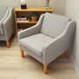 Vintage armchair beech wood textile grey 1970s 2