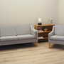 Vintage armchair beech wood textile grey 1970s 1