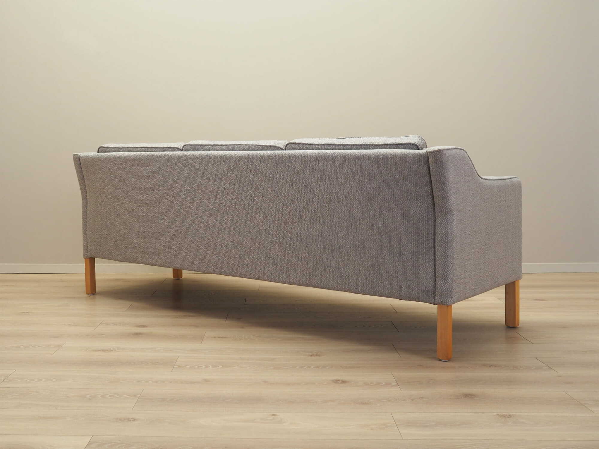 Vintage Sofa 3-seater Beech wood Textile Grey 1970s 8