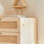 Kommode mit Geflecht 4 Schubladen Holz Kiefer 1