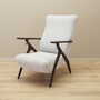 Vintage armchair beech wood textile white 1970s 1