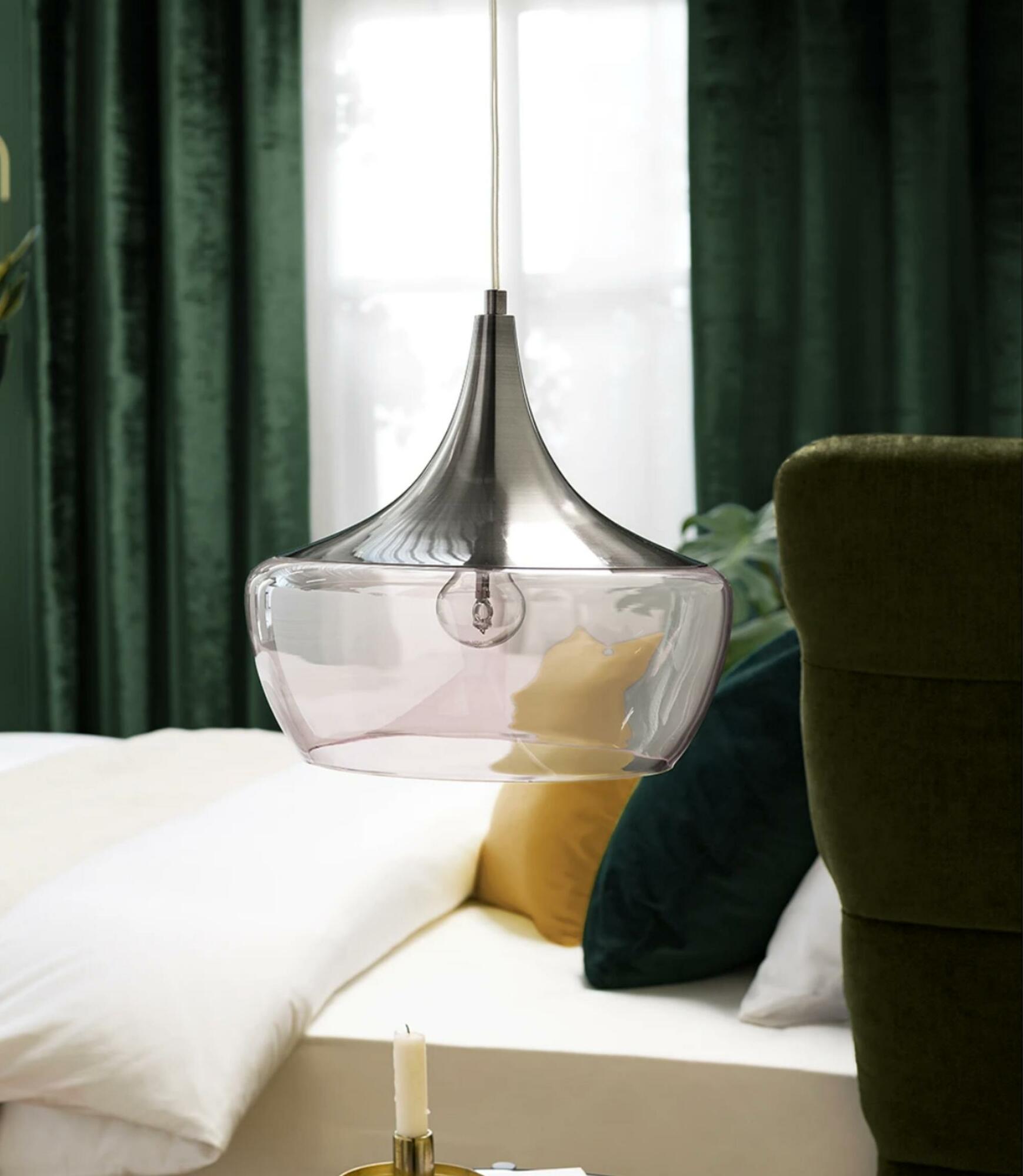 Pendant lamp Arola Glass / Iron 1-light Granite 2