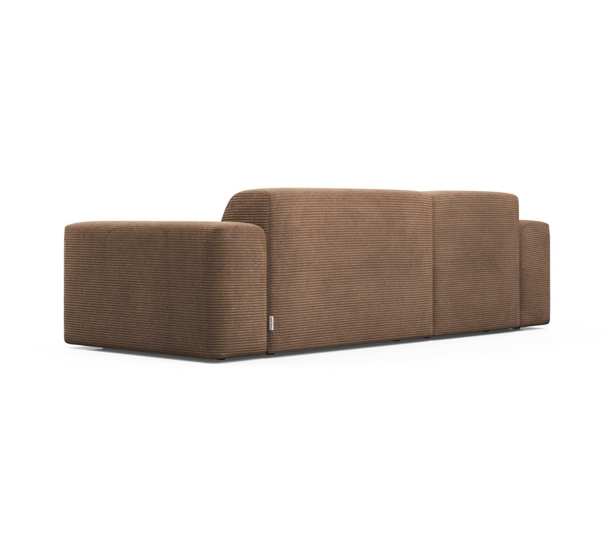 Karen 2-Sitzer Sofa Récamiere Links Cord Samt Haselnuss 4