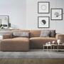 Karen 2-Sitzer Sofa Récamiere Links Cord Samt Haselnuss 7