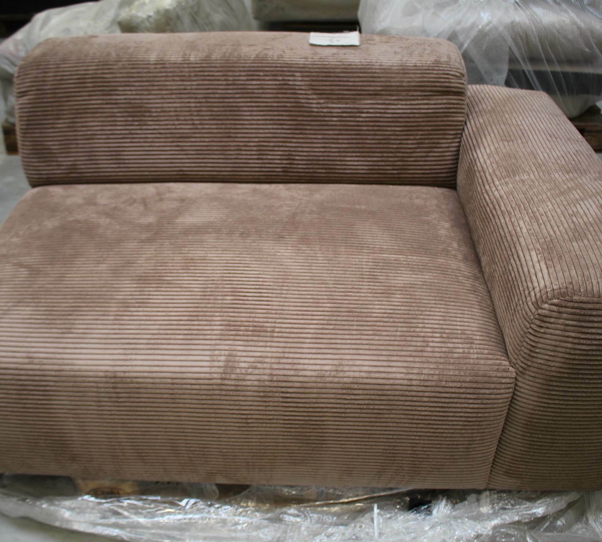 Karen 2-Sitzer Sofa Récamiere Links Cord Samt Haselnuss 8